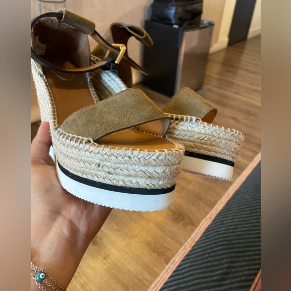 See‎ by Chloé Glyn Leather Wedge Sandals *flawed - Picture 4 of 8